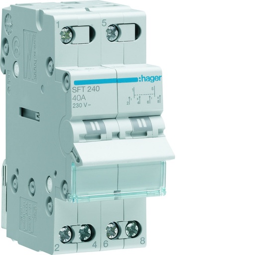 [E3TT4] Hager 40A 2 Polige Modulare Umstellung Schalter I-0-II - SFT240