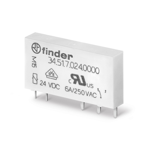 [E3TTC] Ultra-Dünnes PCB Relais 24VDC 6A Einzelner CO Kontakt - 34.51.7.024.0000