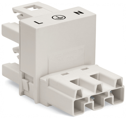 [E3TUW] WAGO Connecteur De Distribution H À 3 Pôles Blanc - 770-684