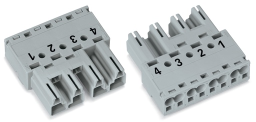 [E3TVK] Wago 770-254 Winsta Midi Conector Enchufe Gris De 4 Pines - 770-254
