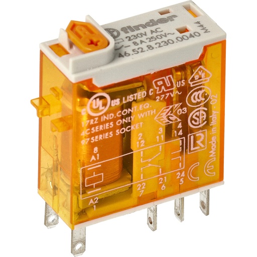 [E3TXK] Finder 46 Série Relais Miniature Industriel 2CO 8A 230VAC - 46.52.8.230.0040