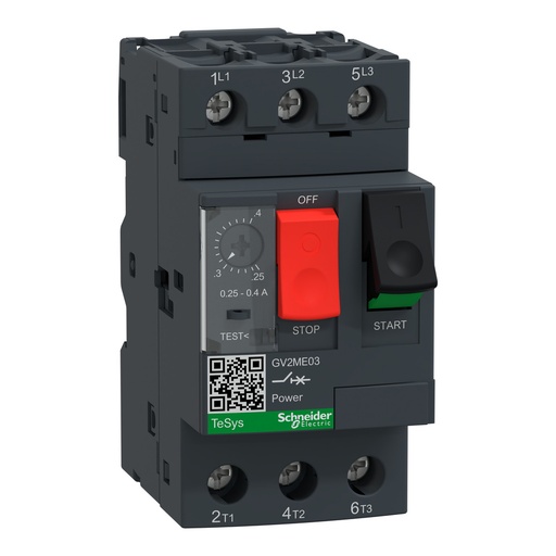 [E3U3G] Schneider TeSys GV2ME03 Disjoncteur De Circuit Pour Moteur 0.25-0.4A - GV2ME03