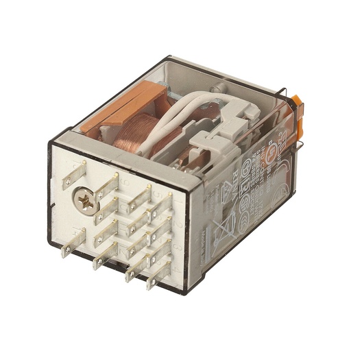 [E3U3W] Finder 55.34 Relais Industriel 4CO 7A 24VAC Avec Touche Test - 55.34.8.024.0040