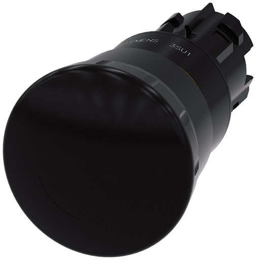 [E3U8H] Siemens SIRIUS ACT Botón Pulsador Champiñón Negro De 40mm - 3SU10001HB100AA0
