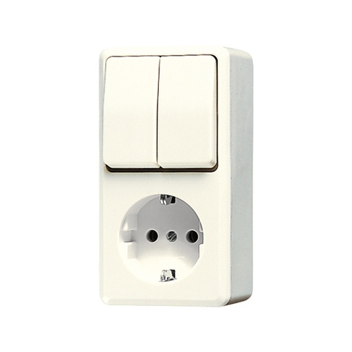 [E3U8U] Jung Ap600 Gecombineerde Schakelaar Stopcontact Opbouw - 675A