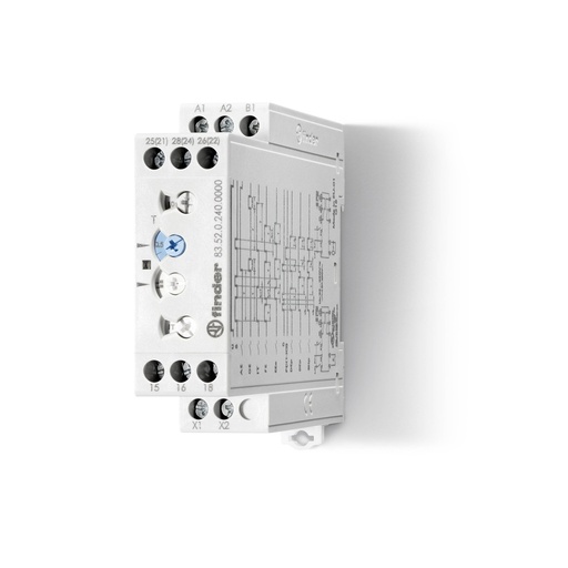 [E3U92] Finder 83.52 Relé Temporizador Industrial Multifuncional 24-240V - 83.52.0.240.0000