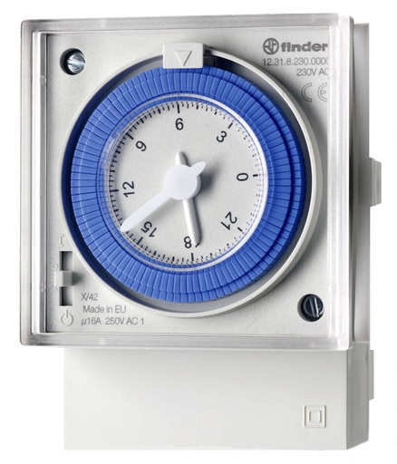 [E3UM4] Finder 72Mm Frontmontage Tageszeitschaltuhr Schalter 16A 230VAC - 12.31.8.230.0000