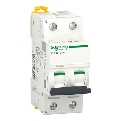 [E3UM5] Schneider Electric IC60N 3A C-Curve MCB Single Pole Plus Neutral - A9F74603