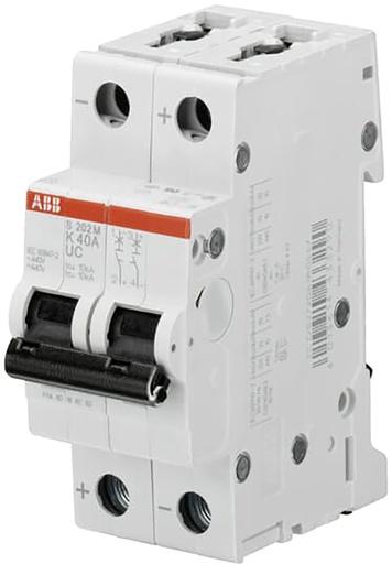 [E3UMQ] ABB S202M Z2UC Interruptor Automático De 2 Polos 2A 400VAC - 2CDS272061R0278