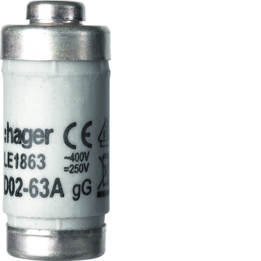 [E3UPU] Hager D02 Enlace De Fusible 63A 400V Con Indicador - LE1863