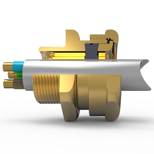 [E3UTV] Hawke ATEX Brass Cable Gland M20 Nickel Plated - 421OM20MV