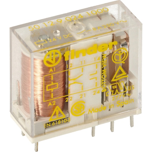 [E3UTT] Finder Safety Relay 8A 24VDC Forced Guided Contacts - 50.12.9.024.1000