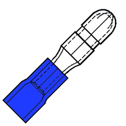 [E3UW6] Insulated Ring Terminal 4mm SuperPidg PVC Blue - 100420 [100 Pieces]