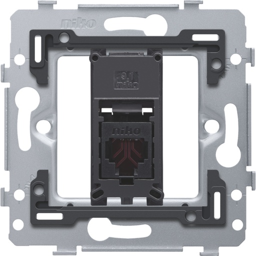 [E3UVR] Single RJ11 UTP Wall Socket With Mounting Frame - 170-75213