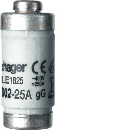 [E3UXX] Hager D02 Fusible 25A 400V Avec Indicateur - LE1825