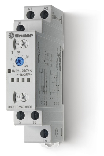 [E3UZC] Finder 80 Series Multifunction Time Relay 16A - 80.01.0.240.0000