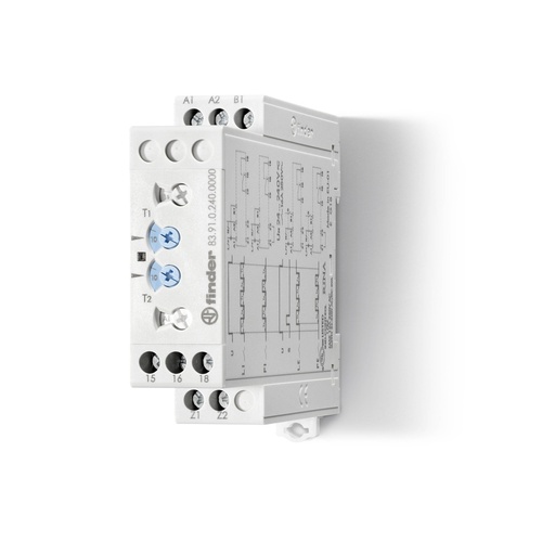 [E3UZE] Finder 83.91 Relé Temporizador Industrial 16A 24-240V CA/CC - 83.91.0.240.0000