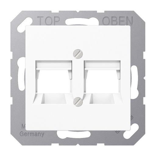 [E3V39] Jung AS500 Dual RJ45 Cover Plate Alpine White - A569-2NITTWW