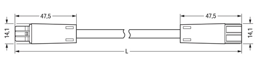 [E3V4A] Pre-Assembled ECA Cable 2x0.8 3M Green Socket Plug - 894-8992/033-306
