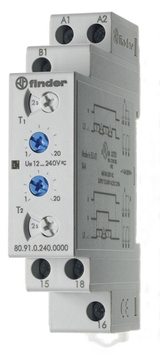 [E3VBH] Finder 80.91 Relé Temporizador 16A 240V Destellador Asimétrico - 80.91.0.240.0000