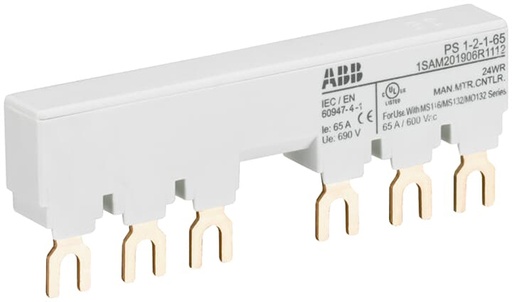[E3VGE] ABB 3-Fase Busbar MS116/132 65A Met Hulpschakelaar - 1SAM201906R1112
