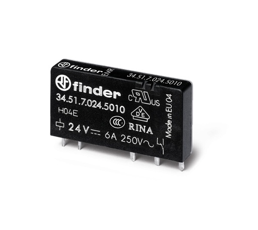 [E3VGF] Finder Ultra Schlank PCB Relais 6A 60VDC Einzelkontakt - 34.51.7.060.5010
