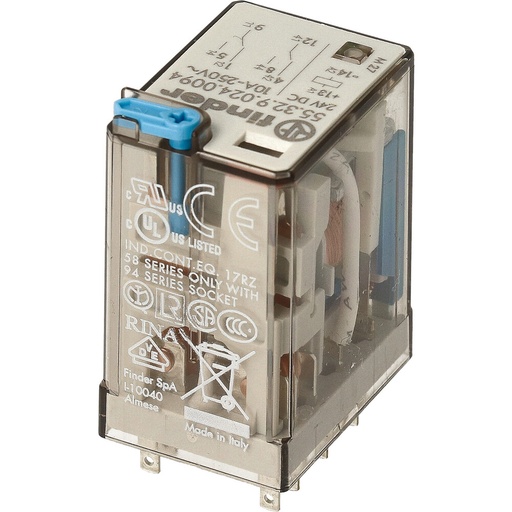 [E3VJT] Industrielles Miniaturrelais 2CO 10A 24VDC Mit LED - 55.32.9.024.0094