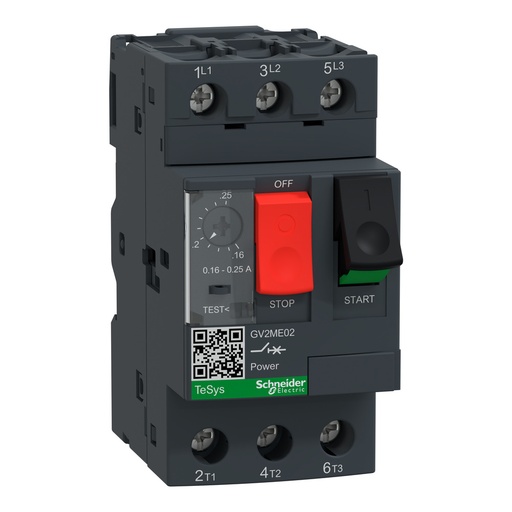 [E3VK8] Schneider Electric GV2ME02 Disjoncteur De Circuit Pour Moteur 0.16-0.25A - GV2ME02