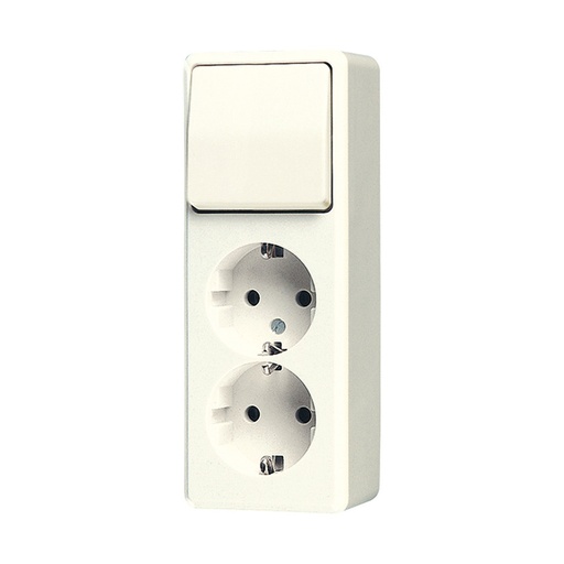 [E3VTD] Jung AP600 Dual Socket Switch Combination White - 626A