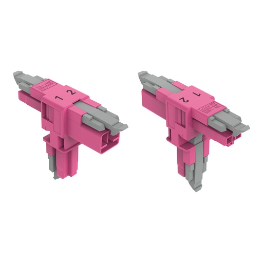 [E3W6W] WAGO Connecteur T-De Distribution À 2 Pôles Rose - 890-1703