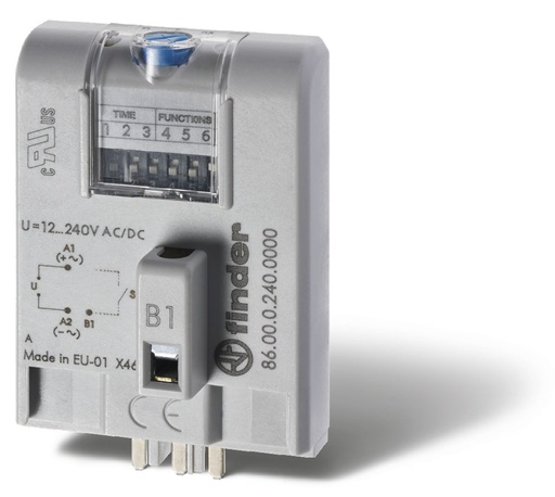 [E3W7H] Finder 86 Serie Módulo De Temporizador Multifunción 12-240V CA/CC - 86.00.0.240.0000