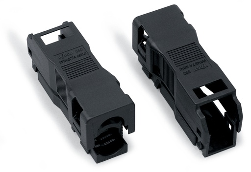 [E3W8T] WAGO 2 Pole Strain Relief Housing With Lock Clip Black - 890-502