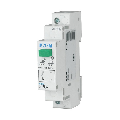 [E3WB4] Eaton Z-PU/S 16A Single Pole Pushbutton Switch - 276291