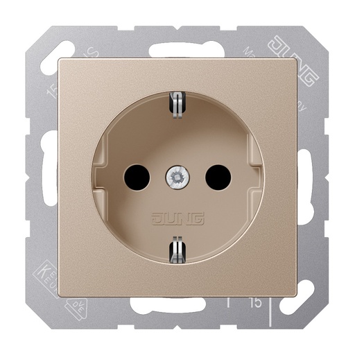 [E3WEB] Jung A500 16A Wall Socket Champagne With Ground Contact (European Socket) - A1520NKICH