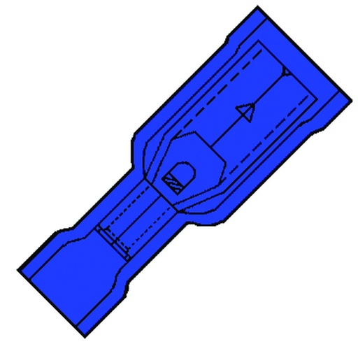 [E3WEJ] Terminal De Anillo Aislado 4mm SuperPidg PVC Azul - 100430 [100 Piezas]