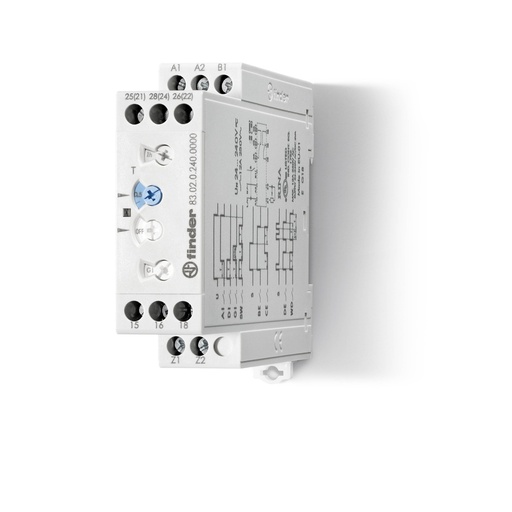 [E3WM7] Finder 83 Serie Multifunctionele Timer Relais 24-240V AC/DC - 83.02.0.240.0000
