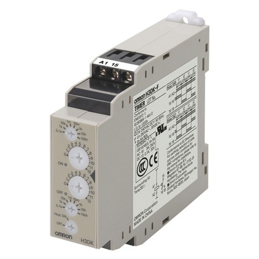 [E3WQB] Omron H3DK-F Relé Temporizador Multirango 24-240VAC/DC - H3DK6006R