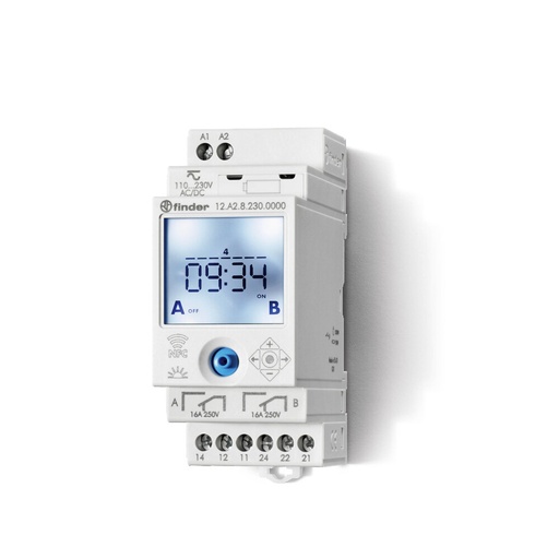 [E3WQM] Finder Interrupteur Horaire Astronomique 2CO 16A 230V - 12.A2.8.230.0000
