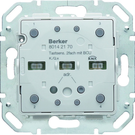 [E3WQN] Hager 2 Gang Drucktastenmodul Mit Buskopplungseinheit - 80142170