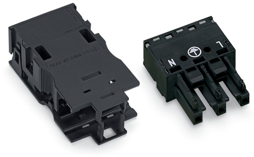 [E3WRH] Prise 3 Pôles Avec Protection Contre La Traction 4mm Noir - 770-203/035-000