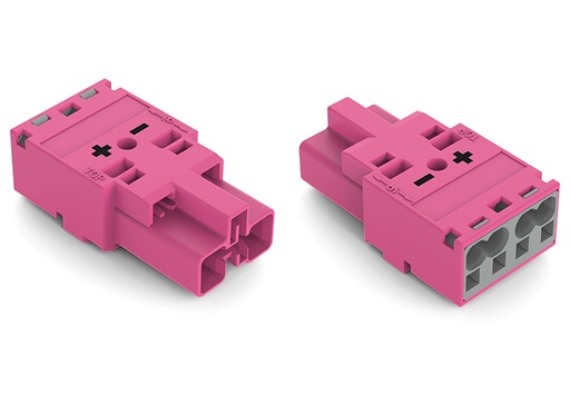 [E3WRJ] Wago Connecteur Mâle À 2 Pôles 4.00mm Rose - 770-292/082-000