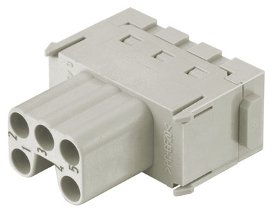 [E3WSR] Harting Han ES 5-Pin Female Module 16A Cage Clamp - 09140052716