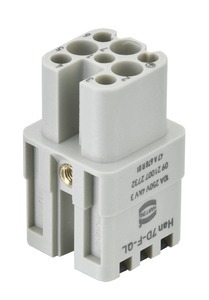 [E3WTJ] Han Quick Lock Insert Femelle 7 Contacts 10A Plaqué Argent - 09210072732