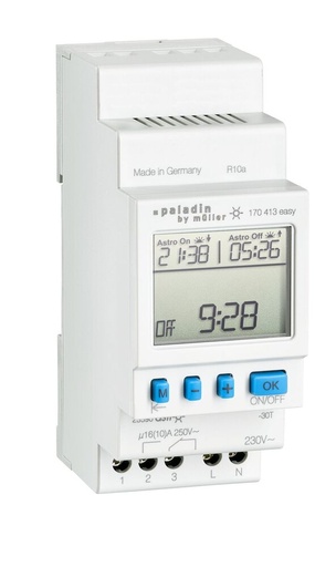 [E3WZE] Digitale Timer Schakelaar Terminal Di1 W4 Astro 16A 230V - 170413EASY