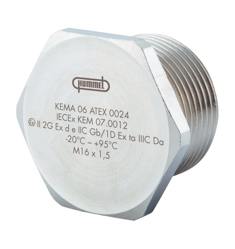 [E3X4J] Hummel M20x1.5 Nickel Messing Ex-D Blindstopfen - 1875200050