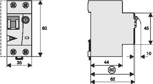 [E3X9Q] Interruptor RCBO 16A 300mA Tipo A 10kA Monofásico - 170576