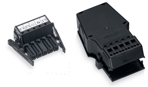 [E3XAJ] Enchufe Wago De 5 Polos Con Carcasa De Alivio De Tensión - 831-3105/1019-004