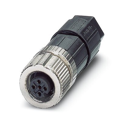 [E3XDD] M12 4-Pin Unshielded Connector With Push-Lock Spring - 1424655