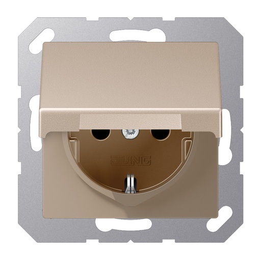 [E3XDT] Jung A500 IP44 Schuko Socket With Hinged Cover (European Socket) - A1520NBFKLCH