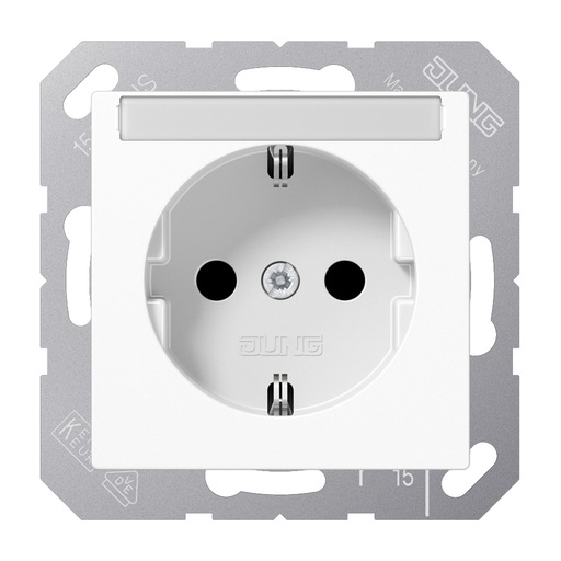 [E3XDV] JUNG A500 Wall Socket With Text Field 16A 250V (European Socket) - A1520NBFNAWW